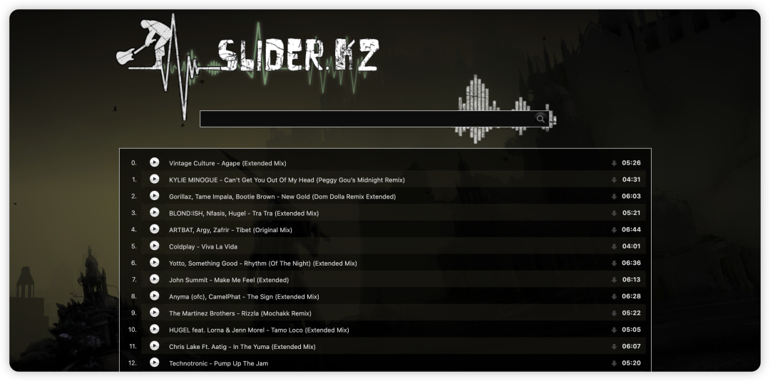 slider.kz，免翻访问、无需注册的在线听歌下歌的网站！